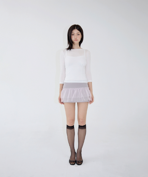 BELLIALEU(ベルリアル)の「TULLE LAYERED MINI SKIRT MAUVE GRAY(スカート・レディース・その他・FREE)」の1枚目の写真