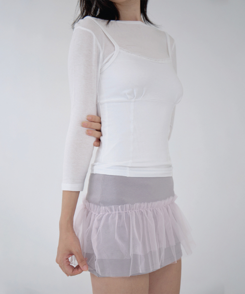 BELLIALEU(ベルリアル)の「TULLE LAYERED MINI SKIRT MAUVE GRAY(スカート・レディース・その他・FREE)」の4枚目の写真