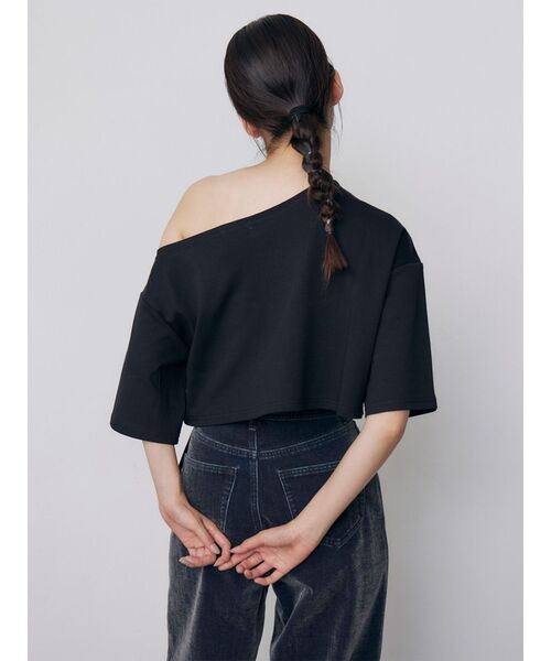 MURUA（ムルーア）の「ワンショルロゴワイドTシャツ（Tシャツ/カットソー・レディース・ホワイト/ブラック・FREE）」の8枚目の写真