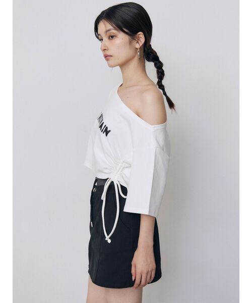 MURUA（ムルーア）の「ワンショルロゴワイドTシャツ（Tシャツ/カットソー・レディース・ホワイト/ブラック・FREE）」の16枚目の写真