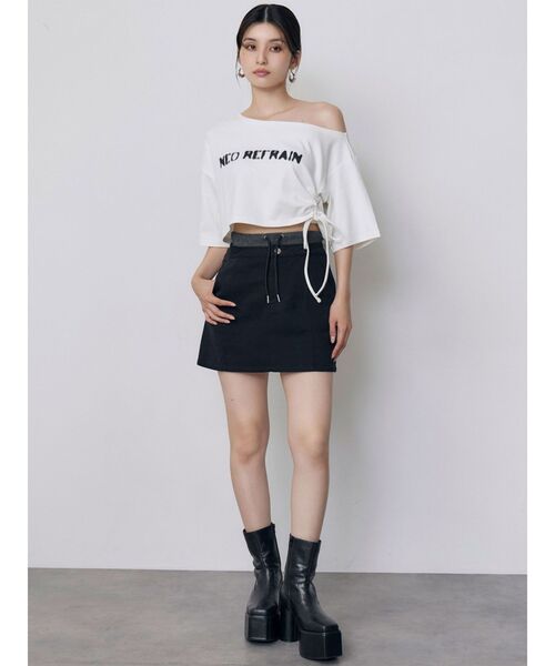 MURUA（ムルーア）の「ワンショルロゴワイドTシャツ（Tシャツ/カットソー・レディース・ホワイト/ブラック・FREE）」の18枚目の写真