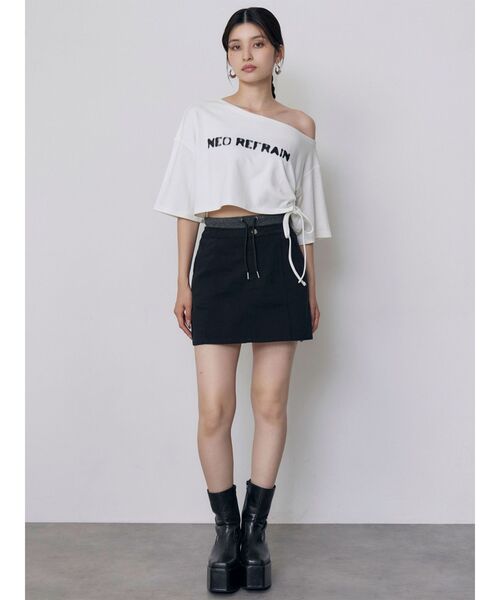 MURUA（ムルーア）の「ワンショルロゴワイドTシャツ（Tシャツ/カットソー・レディース・ホワイト/ブラック・FREE）」の19枚目の写真