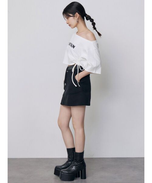 MURUA（ムルーア）の「ワンショルロゴワイドTシャツ（Tシャツ/カットソー・レディース・ホワイト/ブラック・FREE）」の20枚目の写真