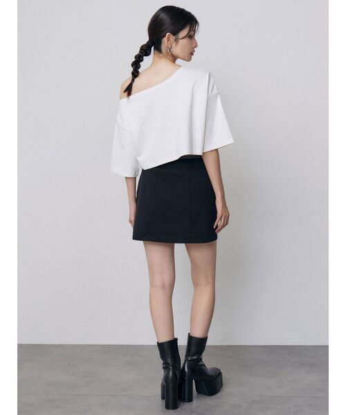 MURUA（ムルーア）の「ワンショルロゴワイドTシャツ（Tシャツ/カットソー・レディース・ホワイト/ブラック・FREE）」の22枚目の写真