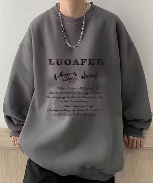 KELVIN(ケルヴァン)の「Graphic Typography Sweat グラフィックタイポグラフィスウェット(スウェット・メンズ・ブラック/グレー・MEDIUM/LARGE)」の2枚目の写真