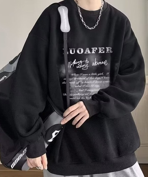 KELVIN(ケルヴァン)の「Graphic Typography Sweat グラフィックタイポグラフィスウェット(スウェット・メンズ・ブラック/グレー・MEDIUM/LARGE)」の3枚目の写真