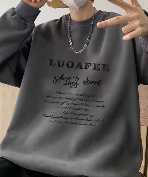 KELVIN(ケルヴァン)の「Graphic Typography Sweat グラフィックタイポグラフィスウェット(スウェット・メンズ・ブラック/グレー・MEDIUM/LARGE)」の5枚目の写真