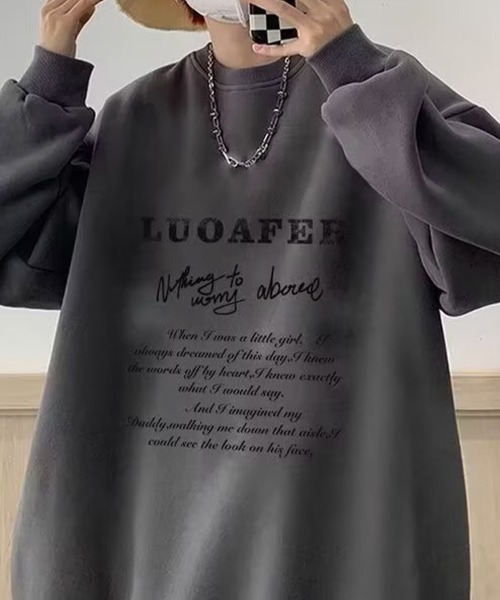KELVIN(ケルヴァン)の「Graphic Typography Sweat グラフィックタイポグラフィスウェット(スウェット・メンズ・ブラック/グレー・MEDIUM/LARGE)」の6枚目の写真