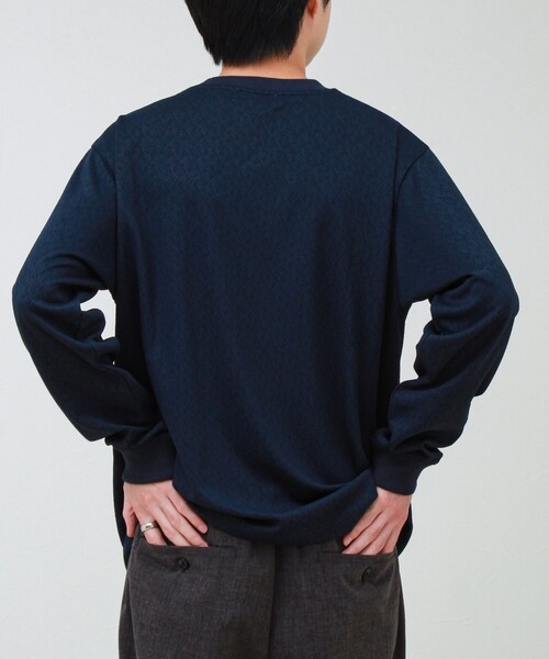 GLOSTER(グロスター)の「ウォールジャガード リンクス クルーネック ロンT(Tシャツ/カットソー・メンズ・グレー/ブラウン/ネイビー・S/M/L)」の7枚目の写真