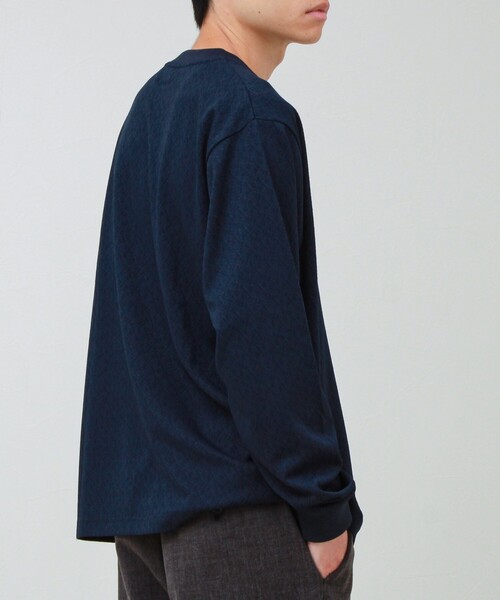 GLOSTER(グロスター)の「ウォールジャガード リンクス クルーネック ロンT(Tシャツ/カットソー・メンズ・グレー/ブラウン/ネイビー・S/M/L)」の8枚目の写真