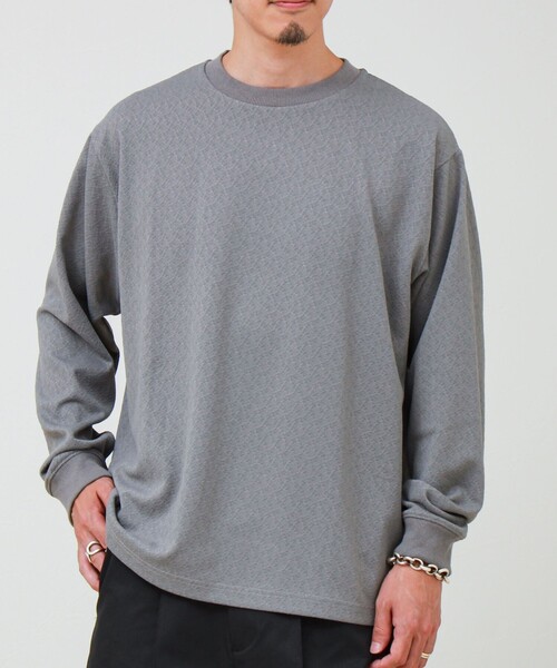 GLOSTER(グロスター)の「ウォールジャガード リンクス クルーネック ロンT(Tシャツ/カットソー・メンズ・グレー/ブラウン/ネイビー・S/M/L)」の15枚目の写真