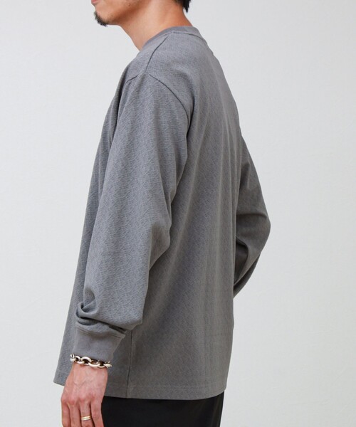 GLOSTER(グロスター)の「ウォールジャガード リンクス クルーネック ロンT(Tシャツ/カットソー・メンズ・グレー/ブラウン/ネイビー・S/M/L)」の16枚目の写真