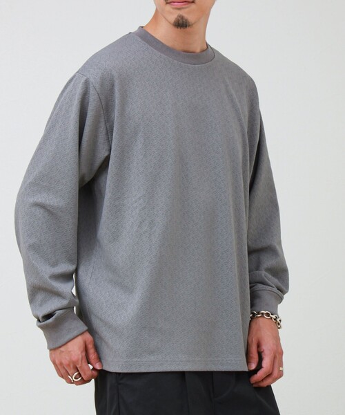 GLOSTER(グロスター)の「ウォールジャガード リンクス クルーネック ロンT(Tシャツ/カットソー・メンズ・グレー/ブラウン/ネイビー・S/M/L)」の18枚目の写真