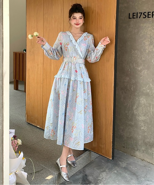 Girly Doll(ガーリードール)の「花柄レースフレアワンピース(ワンピース・レディース・ホワイト・FREE)」の12枚目の写真