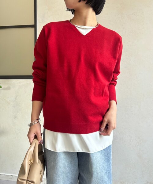 Jena espace merveilleux（ジェナ　エスパスメルヴェイユ）の「裾袖トロミ切替カットソー（Tシャツ/カットソー・レディース・ベージュ/オフホワイト・FREE）」の2枚目の写真