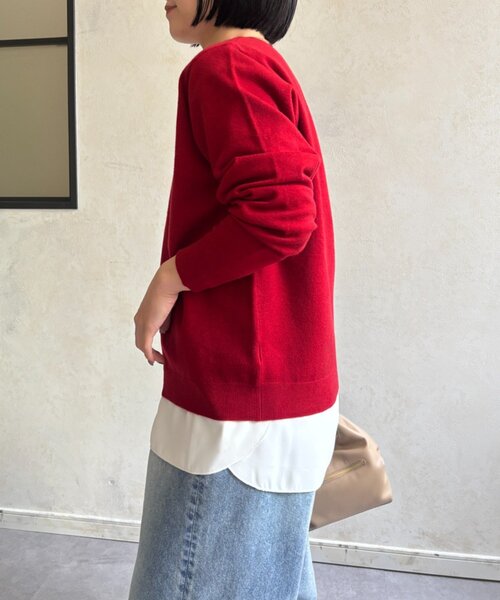 Jena espace merveilleux（ジェナ　エスパスメルヴェイユ）の「裾袖トロミ切替カットソー（Tシャツ/カットソー・レディース・ベージュ/オフホワイト・FREE）」の4枚目の写真