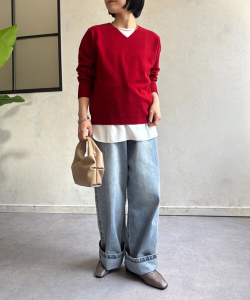 Jena espace merveilleux（ジェナ　エスパスメルヴェイユ）の「裾袖トロミ切替カットソー（Tシャツ/カットソー・レディース・ベージュ/オフホワイト・FREE）」の6枚目の写真