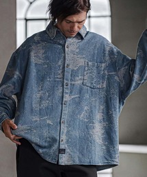 CAMBIO（カンビオ）の「mj11795-Jacquard Crash Denim Shirt Jacket デニムシャツジャケット(PF-262-008)（デニムジャケット）」