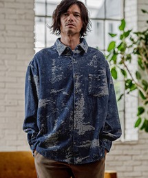 CAMBIO（カンビオ）の「mj11795-Jacquard Crash Denim Shirt Jacket デニムシャツジャケット(PF-262-008)（デニムジャケット）」