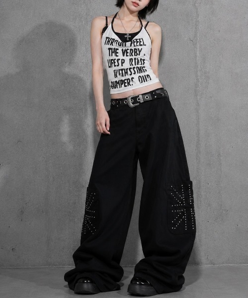 SHIBUYA Zy.(シブヤジー)の「Iron Rain スタッズワイドパンツ(その他パンツ・メンズ・ブラック・L/M/S)」の3枚目の写真