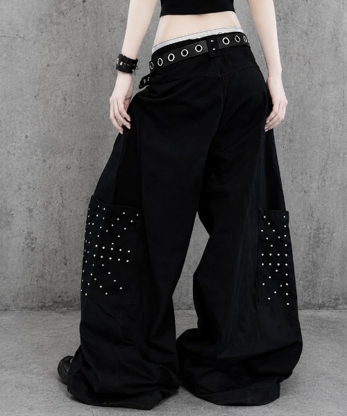SHIBUYA Zy.(シブヤジー)の「Iron Rain スタッズワイドパンツ(その他パンツ・メンズ・ブラック・L/M/S)」の5枚目の写真