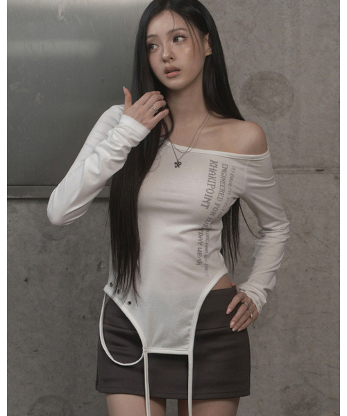 KHAKIPOINT(カーキポイント)の「Extended Strap Top (white)(Tシャツ/カットソー・レディース・その他・FREE)」の1枚目の写真