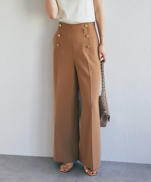 La boutique BonBon(ラブティックボンボン)の「【miki監修・4サイズ展開】ダブルクロスマリンパンツ(その他パンツ・レディース・ブラック/オフホワイト/ブラウン/ピンク・38/34/36/PS)」の3枚目の写真