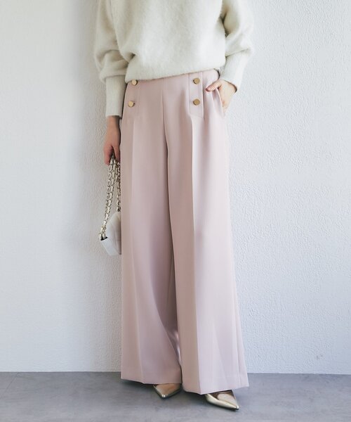 La boutique BonBon(ラブティックボンボン)の「【miki監修・4サイズ展開】ダブルクロスマリンパンツ(その他パンツ・レディース・ブラック/オフホワイト/ブラウン/ピンク・38/34/36/PS)」の4枚目の写真