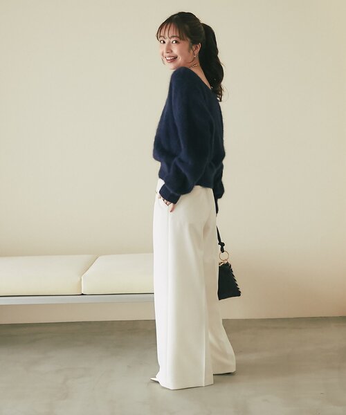 La boutique BonBon(ラブティックボンボン)の「【miki監修・4サイズ展開】ダブルクロスマリンパンツ(その他パンツ・レディース・ブラック/オフホワイト/ブラウン/ピンク・38/34/36/PS)」の15枚目の写真