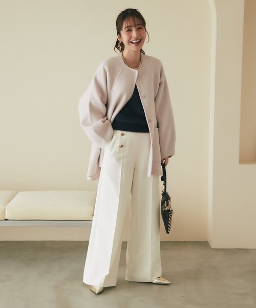 La boutique BonBon(ラブティックボンボン)の「【miki監修・4サイズ展開】ダブルクロスマリンパンツ(その他パンツ・レディース・ブラック/オフホワイト/ブラウン/ピンク・38/34/36/PS)」の17枚目の写真