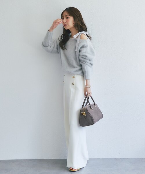 La boutique BonBon(ラブティックボンボン)の「【miki監修・4サイズ展開】ダブルクロスマリンパンツ(その他パンツ・レディース・ブラック/オフホワイト/ブラウン/ピンク・38/34/36/PS)」の10枚目の写真