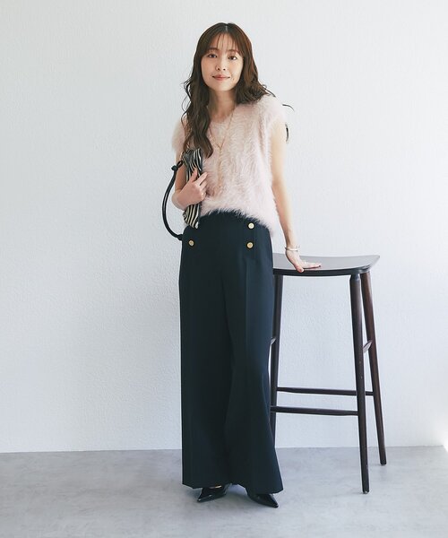 La boutique BonBon(ラブティックボンボン)の「【miki監修・4サイズ展開】ダブルクロスマリンパンツ(その他パンツ・レディース・ブラック/オフホワイト/ブラウン/ピンク・38/34/36/PS)」の8枚目の写真
