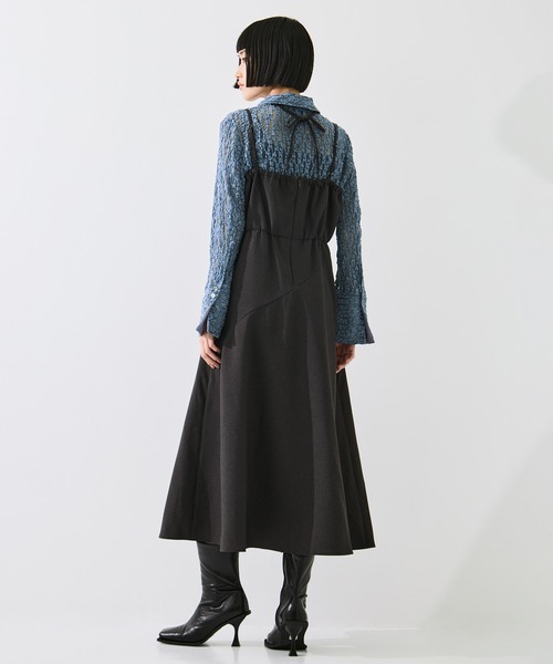 STUDIOUS(ステュディオス)の「【STUDIOUS/ステュディオス】Layered Panel Dress/レイヤードパネルドレス/ウォッシャブル/首紐取り外し可/マルチウェイ(ジャンパースカート・レディース・グレー/ダークブラウン・FREE)」の12枚目の写真