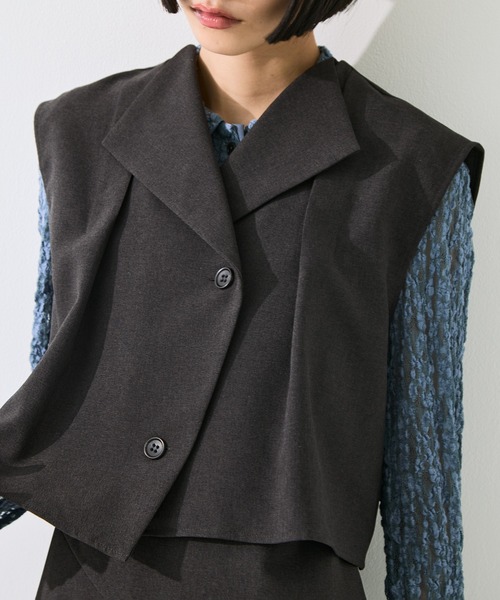 STUDIOUS(ステュディオス)の「【STUDIOUS/ステュディオス】Layered Panel Dress/レイヤードパネルドレス/ウォッシャブル/首紐取り外し可/マルチウェイ(ジャンパースカート・レディース・グレー/ダークブラウン・FREE)」の17枚目の写真