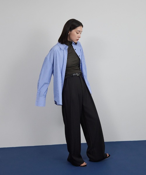 STELLA FISH(ステラフィッシュ)の「袖ギャザーシアータートルTOPS(Tシャツ/カットソー・レディース・チャコールグレー/ブラウン/オフホワイト/ライトオリーブ・FREE)」の14枚目の写真
