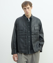 MEN'S MELROSE | シープナッパレザー シャツジャケット(ミリタリージャケット)