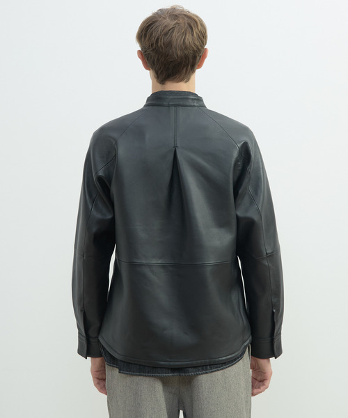 MEN'S MELROSE(メンズメルローズ)の「シープナッパレザー シャツジャケット(ミリタリージャケット・メンズ・ブラック・4/3)」の4枚目の写真