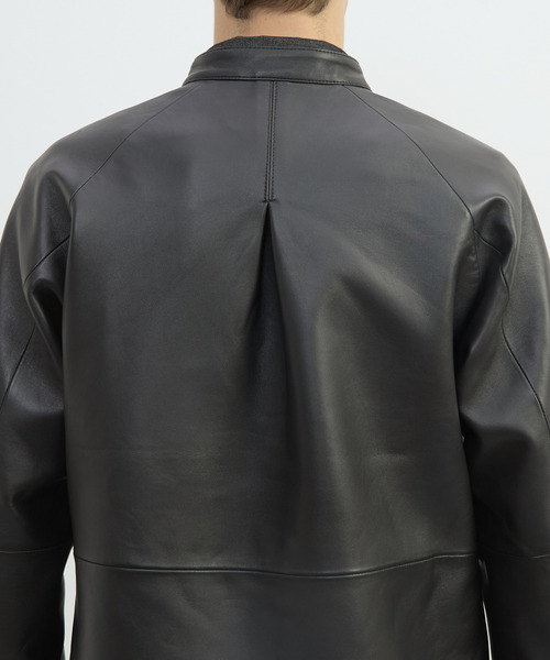 MEN'S MELROSE(メンズメルローズ)の「シープナッパレザー シャツジャケット(ミリタリージャケット・メンズ・ブラック・4/3)」の10枚目の写真