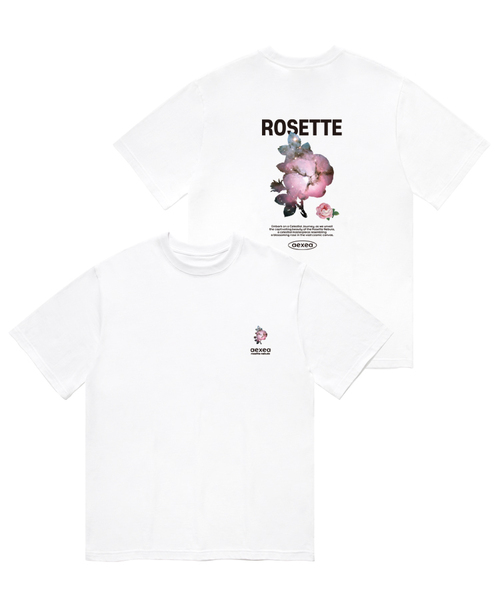 AEXEA(アクシー)の「ロゼット 半袖Tシャツ F05BRD_ABX11064(Tシャツ/カットソー・メンズ・ホワイト/ブルー/グレー系その他/ブラック・S/XL/L/M)」の2枚目の写真