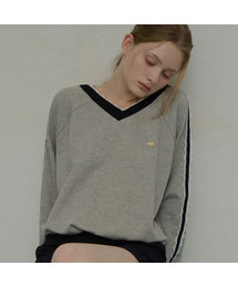 レースポイントVネックスウェットシャツ - Grey