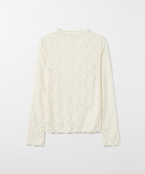 MONGDOL(モンドル)の「レーステクスチャーシースルーTシャツ アイボリー MDTS115IVORY(Tシャツ/カットソー・レディース・その他・F)」の6枚目の写真