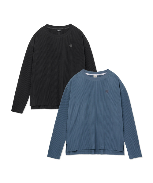 LIFE WORK（ライフワーク）の「レディース プリーツラウンド長袖Tシャツ（Tシャツ/カットソー・レディース・ブルー/ブラック・SMALL/MEDIUM）」の3枚目の写真