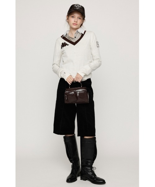 SLY(スライ)の「KAPPA x SLY V NECK TOPS カッパスライブイネックトップス 秋服(ニット/セーター・レディース・アイボリー/ブラック系その他2/ネイビー系・FREE)」の5枚目の写真