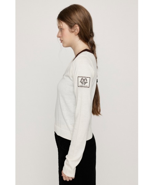 SLY(スライ)の「KAPPA x SLY V NECK TOPS カッパスライブイネックトップス 秋服(ニット/セーター・レディース・アイボリー/ブラック系その他2/ネイビー系・FREE)」の11枚目の写真