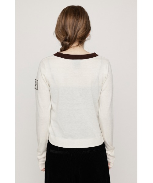 SLY(スライ)の「KAPPA x SLY V NECK TOPS カッパスライブイネックトップス 秋服(ニット/セーター・レディース・アイボリー/ブラック系その他2/ネイビー系・FREE)」の12枚目の写真