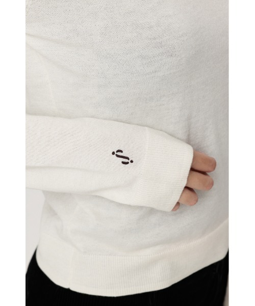 SLY(スライ)の「KAPPA x SLY V NECK TOPS カッパスライブイネックトップス 秋服(ニット/セーター・レディース・アイボリー/ブラック系その他2/ネイビー系・FREE)」の14枚目の写真