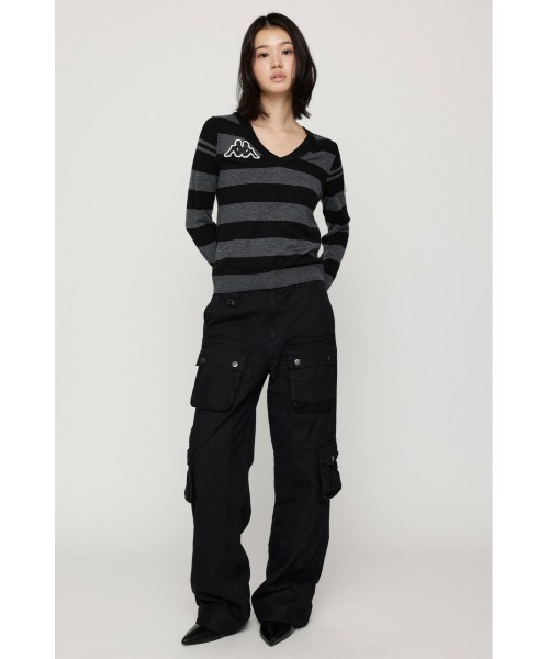 SLY(スライ)の「KAPPA x SLY V NECK TOPS カッパスライブイネックトップス 秋服(ニット/セーター・レディース・アイボリー/ブラック系その他2/ネイビー系・FREE)」の18枚目の写真