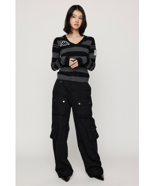 SLY(スライ)の「KAPPA x SLY V NECK TOPS カッパスライブイネックトップス 秋服(ニット/セーター・レディース・アイボリー/ブラック系その他2/ネイビー系・FREE)」の19枚目の写真