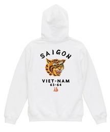 Ol' Basics(オール・ベーシックス) プルパーカー レディース スウェット 虎 タイガー SAIGON ロゴ プリント プルオーバーパーカー フーディー スエット トップス アメカジ ユニセックス