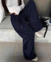 ポケット付きイージーワイド スウェットパンツ
